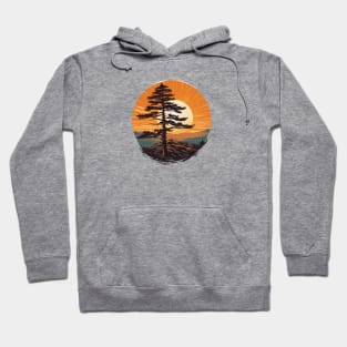 Tree Sunrise Design Hoodie